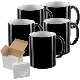 12 PCS 11oz Color Chaging Sublimation Mugs With Gift Mug Box. Mugs - Cardboard Box with Foam Supports Case of 12