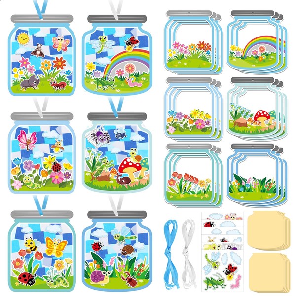 Tinlade 24 Pcs Spring Insect Suncatcher Craft Kit Spring Summer