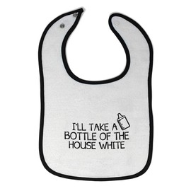 Toddler & Baby Bibs Burp Cloths I'll Take A Bottle of The House White Milk Cotton Items for Girl Boy Black Design Only