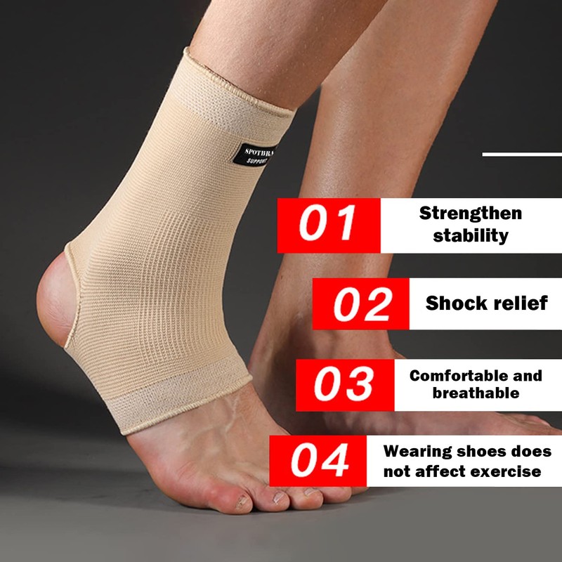 SPOTBRACE Ankle Brace Compression Sleeve(2 PACK),Breathable Ankle Support For Men