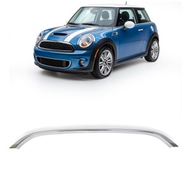 ECOTRIC Chrome Grille Hood Trim Moulding Compatible with 2009-2015 Mini Cooper R55 R56 R58 R59 Replacement for MC1235100 51132751040, Front Molding Grille Chrome Trim
