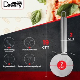 DEVERYONE Pizza Cutter - Premium Pizza Roller Stainless Steel Rustproof, Sharp and Dishwasher Safe, Ergonomic Pizza Cutter with Blade Protection, Non-Slip for Cakes, Dough, Waffles