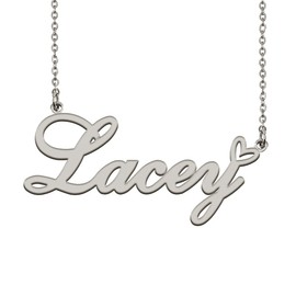 Heart Name Necklace for Women Silver Lacey Ideal