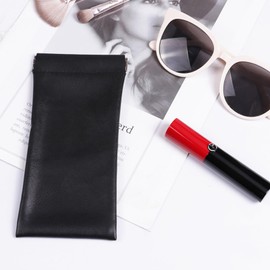 AJOJO 6 Pcs Lambskin Pocket Cosmetic Bags, Waterproof Portable No Zipper Self-Closing Cute Small Makeup Pouch for Women, Pu Leather Bag for Cosmetics Headphones Jewelry (6Pcs 6 Colors in 3 Sizes)