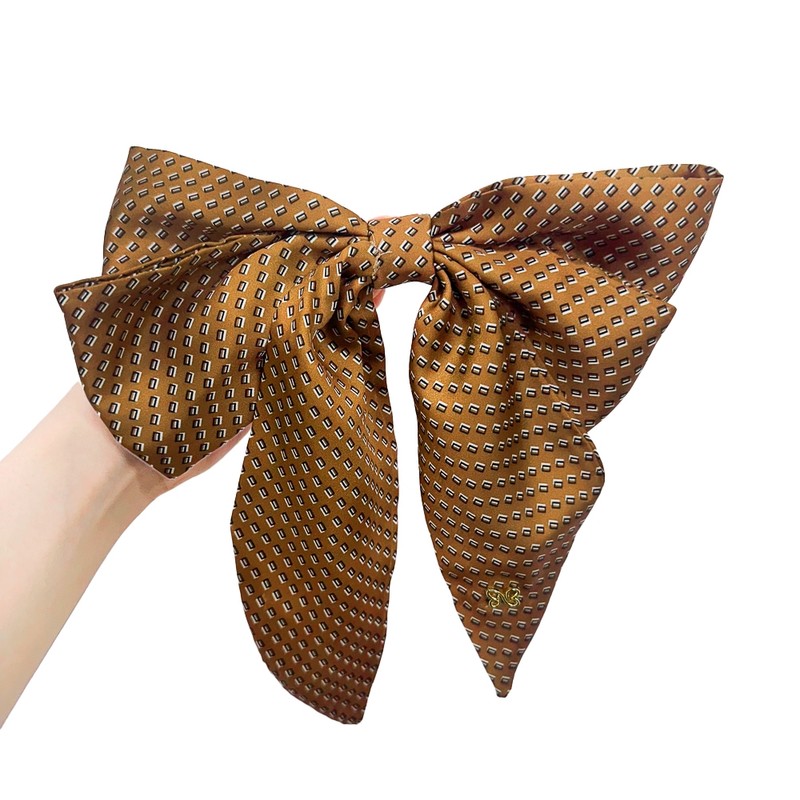 Burnaby Brown Pattern Long Ribbon Hairpin / 버나비 브라운 패턴