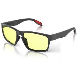 Goiteia Blue Light Gaming Glasses for Men,Yellow Computer Glasses for Long Hours of Gaming Without Eye Strain&Blurry