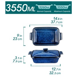 vancasso 3.8 Qt Casserole Dish Baking Dish With Lid Ceramic Bakeware Lasagna Pan - 3.8 Quart