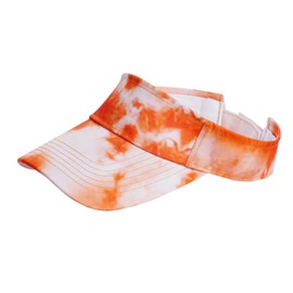 Marrywindix 1 Piece of Tie Dye Colorful Sport Wear Athletic Visor Sun Sports Visor Hat Visor Adjustable Cap for Women and Men (Tie Dye Orange)