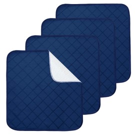 Waterproof Chair Pads for Incontinence, 4 Pack Reusable Seat Protector Pads, Non-Slip & Super Absorbent Wheelchair Pad Covers, Washable Chair Pads for Adults, Kids & Pets, 22" x 21" - Navy