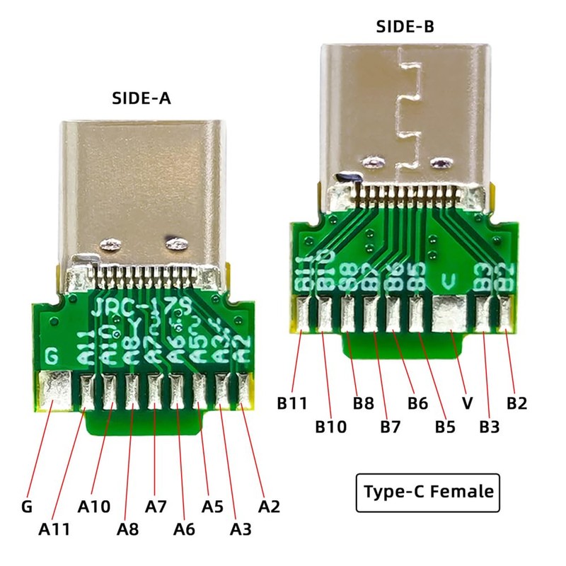 NFHK Connector 2pcs/lot OEM DIY USB-C USB 3.1 Type-C Male