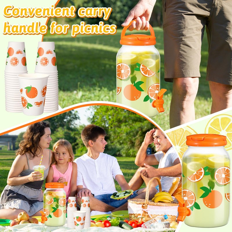Umigy Tree Clear Plastic Drink Dispenser with 20 Pcs 12