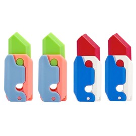 3D Printing Fidget Knife Toy for Adults - Funny Plastic EDC Carrot Knife Toy - Sensory Toys Anxiety Stress Relief Toy - Stocking Stuffers Gift ( 2Lighting+2BlueWhite)