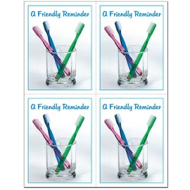 Custom Recall 4 Up Dental Laser Appointment Reminder Postcards with Personalizable Backs. 4 Cards Micro Perforated for Tear-off at 4.25" x 5.5" on an 8.5" x 11" Sheet of 8 Pt Card Stock. (1000)