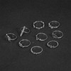 TseenYi Boho Vintage Rings Set Silver Leaf Evil Eye Knuckle