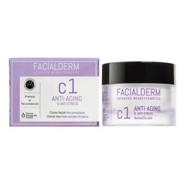 Facialderm Crema C1 Antiedad Antiestrés 50ml Para Piel Seca DíaNoche                                                                                  
