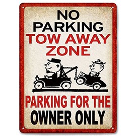 NO PARKING tow away zone METAL SIGN funny warning garage driveway wall decor 630