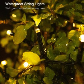 RESNICE Solar String Lights for Outside High Bright Outdoor Waterproof Solar Powered String Lights with Remote for Tree Garden Backyard Patio Porch (Warm White, 66FT 200 LED)