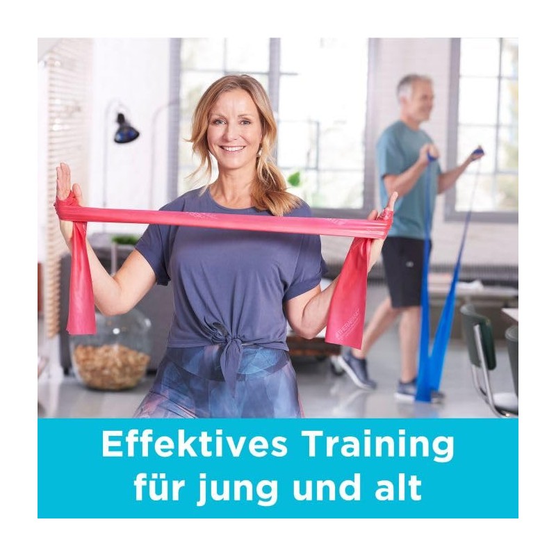 THERABAND Latex-free exercise bands in a set, yellow, red, green,