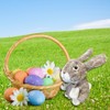 Cuddly Plush Toy - Easter Rabbit Plush with Checkered Bow