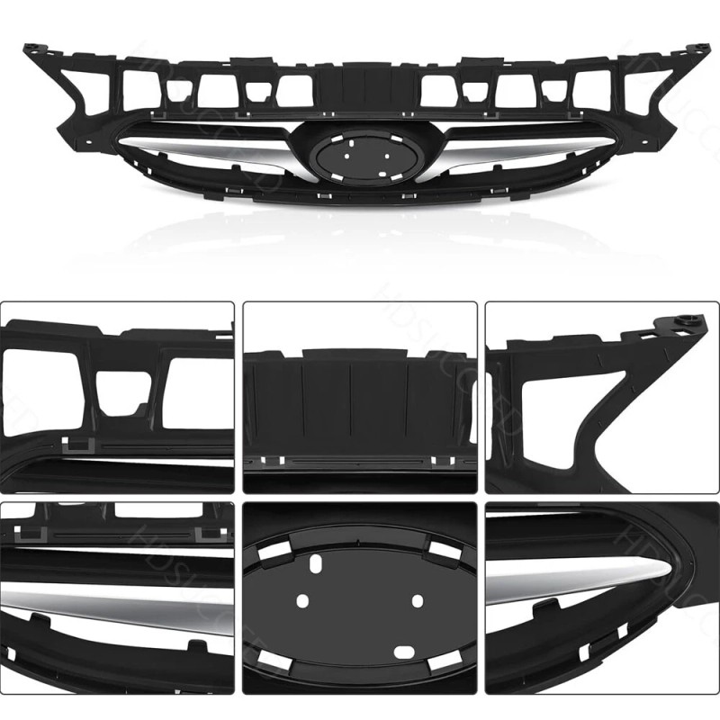 Unbranded Fit For 2014-2017 HYUNDAI ACCENT Front Bumper Upper Lower