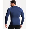 NELEUS Men's 3 Pack Compression Shirt Athletic Running Shirts,5029,Black/Grey/Navy,Blue,XL