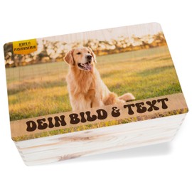 Wooden Box - Photo Picture - Dog Memory Box | Dog Memory Mourning | Deceased Dog Memory Box | Wooden Box Dead Dog Memory - 30 x 20 x 14 - Wood - Gifts Pictures Gift Box Photo