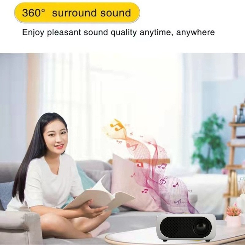 M24 Mini Portable Projector Multifunction 360 Degree Surround Sound Home