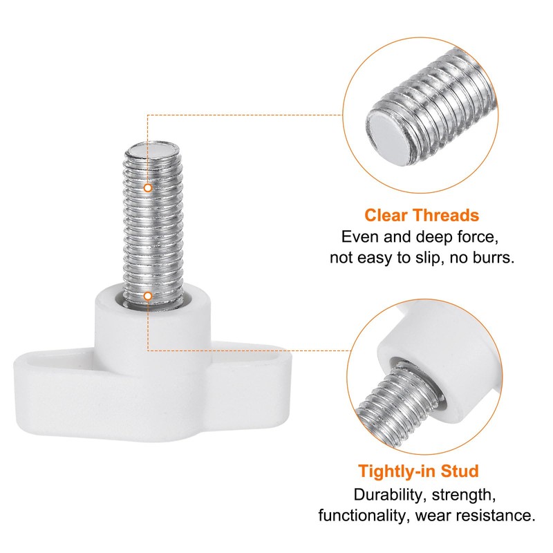 sourcing map 10pcs Wing Knobs M8 x 20mm Male Thread