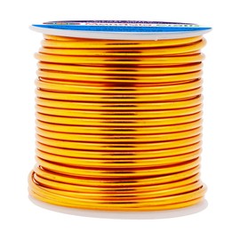 Mandala Crafts Anodized Aluminum Craft Wire for Jewelry Making - Bendable Flexible Gold Crafting Wire 12 Gauge Wire Colored for Bonsai - Armature Wire for Sculpting
