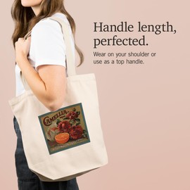 Lantern Press Camelia Brand, Redlands, California, Citrus Crate Label (100% Cotton Canvas Reusable Tote Bag)