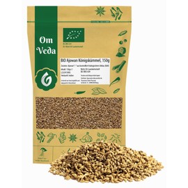BIO Ajowan Königskümmel Gewürz 150g | Ajwain Ajowansaat | Orientalisch Indisch Ayurveda | Organic Carom Seeds | OmVeda Gewürze für Küche (150g)