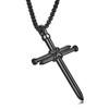 Rnivida Black Nail Cross Necklace for Men,Stainless Steel Cross Pendant