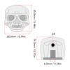 3Pcs Electric Guitar Skull Knobs Metal Volume Tone Head Cap