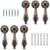 Waziaqoc 6PCS Antique Tear Drop Pulls, Single Hole Vintage Bronze