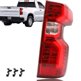 MiKaFex Tail Light Assembly Compatible With 2019-2024 Chevy Silverado 1500 2500HD 3500HD Right Passenger Side Rear Taillight Tail Lamp Halogen Brake Lamp With Bulb and Harness