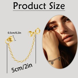 Magnetic Bracelet Clasps with Safety Chain, 8-Pack, Gold and Silver, Metal Jewelry Converters (8pcs | Gold Silver)