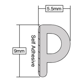 STORMGUARD B009XDZBRC P Profile WHITE-10M EPDM Rubber Seal and Foam Draught Excluder Window or Door Draft, Brown