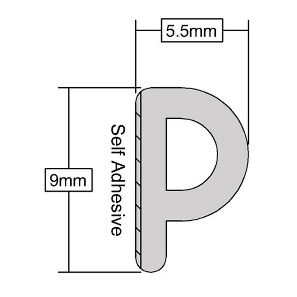 STORMGUARD B009XDZBRC P Profile WHITE-10M EPDM Rubber Seal and Foam
