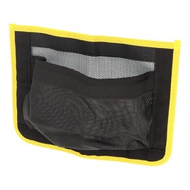 Self-Adhesive Storage Mesh Bags for Boats, 10x7 inch Waterproof Strong Adhesive Backing, Flexible Boat Organizer and Storage for Tools & Boat Accessories (Yellow Border)