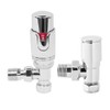 NRG Designer 15mm Chrome Angled TRV Thermostatic Radiator Valves Central