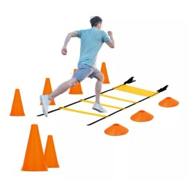 TOYGAGADE Entrenamiento De Fútbol 12 Tableros + 12 Conos + 1 Escalera