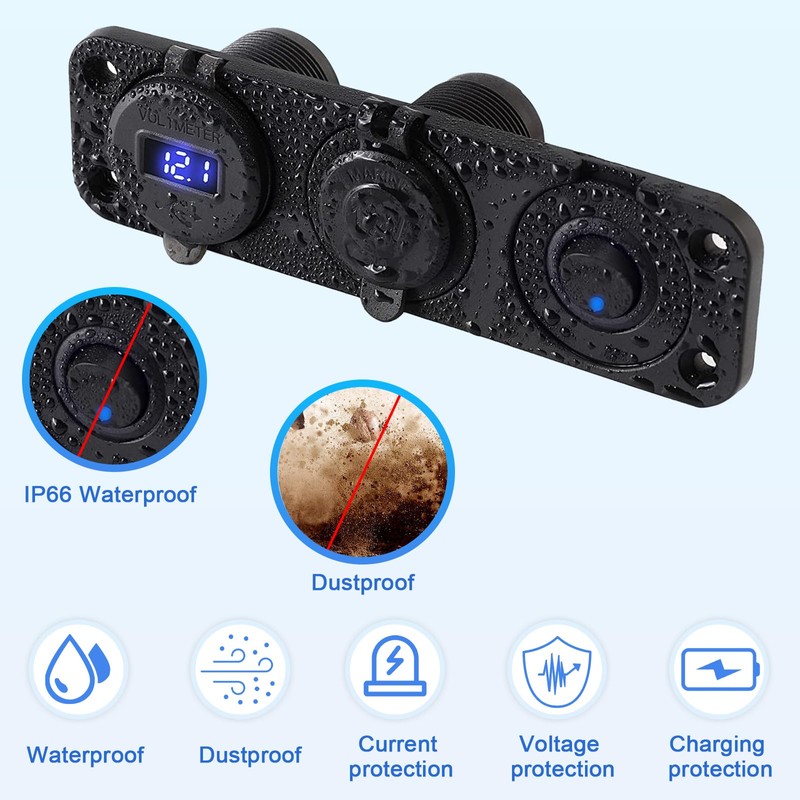 PD 30 W USB C Socket 12 V QC 3.0