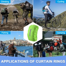 GLOKUUCA Waterproof Backpack Rain Cover - Non-Slip Backpack Cover Hi-Visibility with Vertical Reflective Strap Fits for 65-75L Bag for Biking Outdoor Traveling - XL, Lawn Green