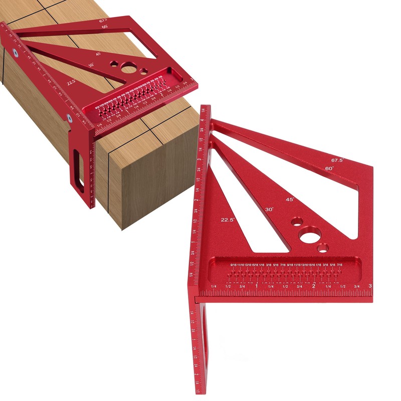 Woodworking Ruler Multifunctional Angle Measuring Ruler Aluminum Alloy Square Tool