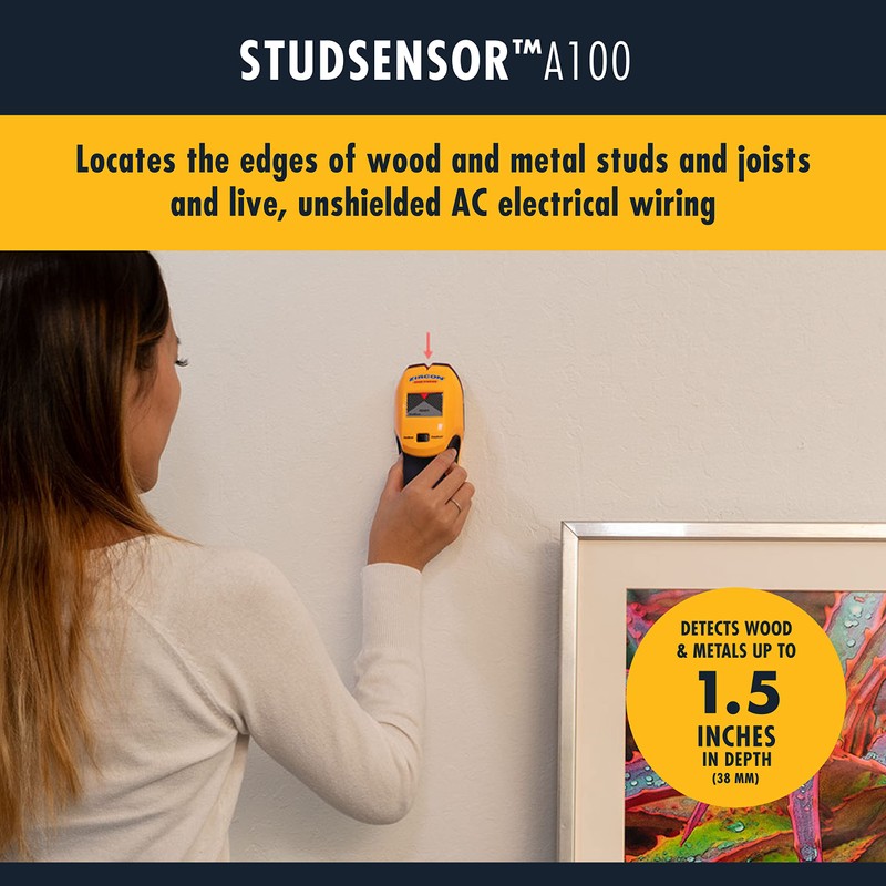 Zircon StudSensor A100 Wall Scanner and Center/Edge Locating Stud Finder