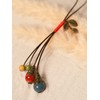 MINACHI Boho Hippie Colorful Beads Lucky Leaf Long Necklace Bohemian