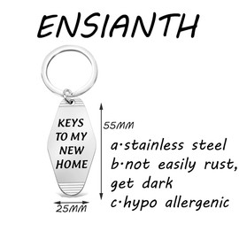 ENSIANTH New Home Gift House Warming Gift New Homeowners Gift Key To My New Home Keychain Moving House Gifts (New Home key)