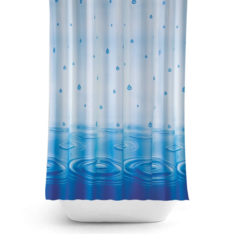 Extra Long Fabric Bathroom Shower Curtain 180cm Wide by 200cm