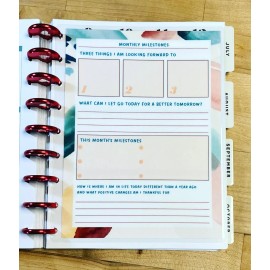 Handmade Monthly Milestones Dashboard Insert 4 use with HAPPY Planner-