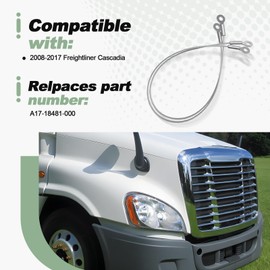 2 PCS Hood Stay Stop Control Cable Set Compatible with 2008-2017 Freightliner Cascadia Replace A17-18481-000